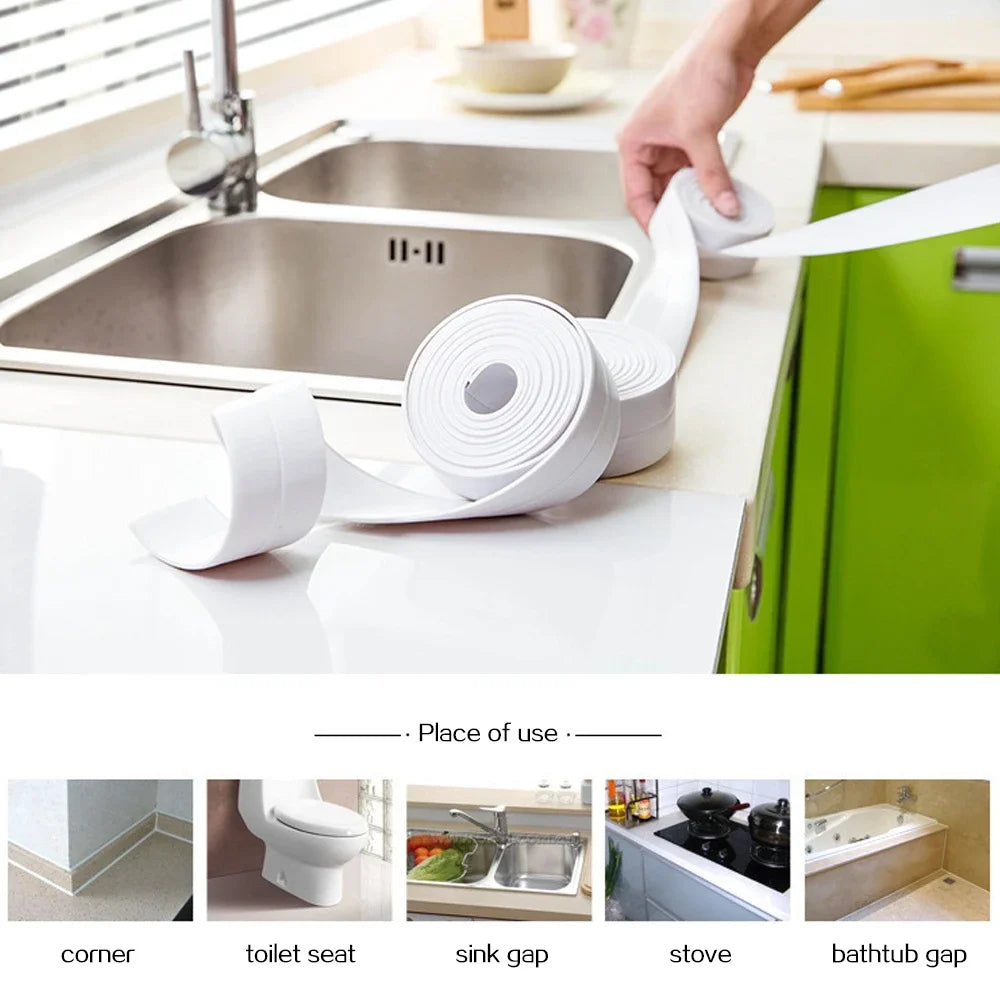 1pc Bathroom Waterproof Wall Stickers Sealing Tapes PVC Adhesive