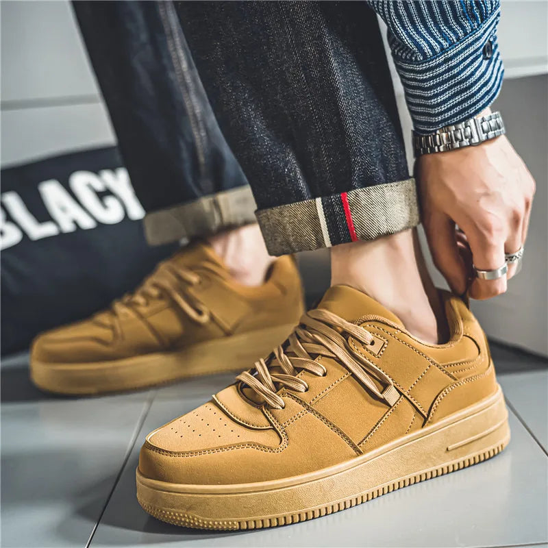 Autumn Suede Men’s Black Sneakers Retro Cheap Skateboard Sneakers Men