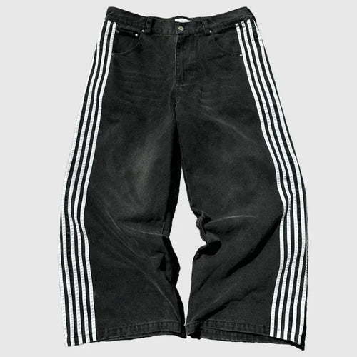 Y2K Baggy Jeans Harajuku vintage Striped Embroidered high quality