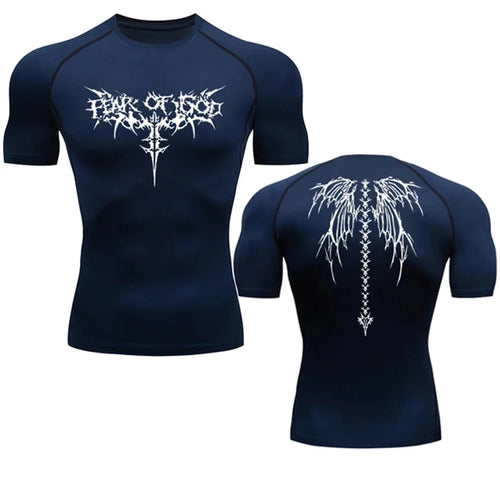 2024 Summer Men Sun-protective Clothing Anime T-shirt Fitness