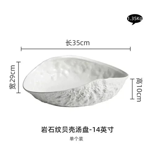 Creative White Plate Ceramic Tableware Restaurant Pasta Plate