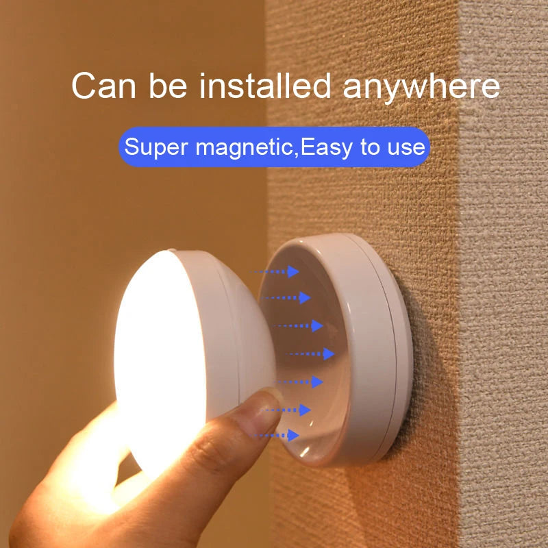 Led Night Light USB Charging Motion Sensor Round Energy-saving Led