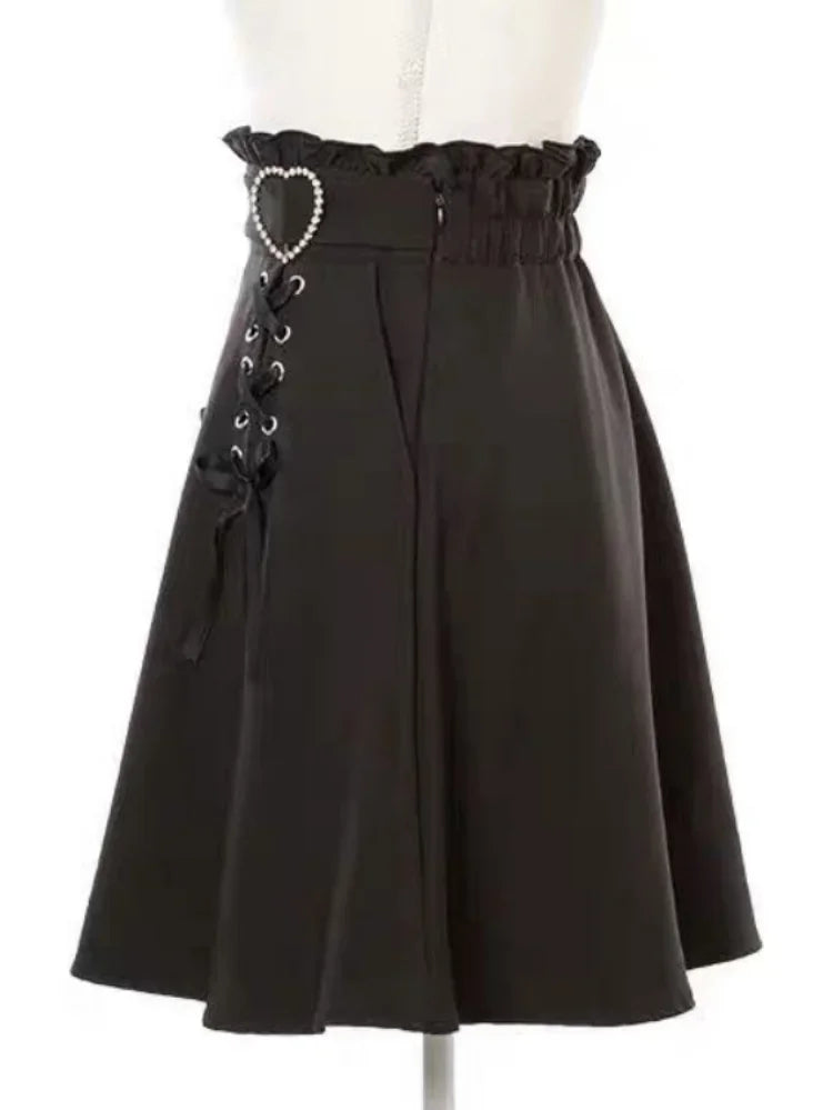 2025 Y2k Aesthetic Harajuku Style Sweet Girl High Waist Mini Bandage