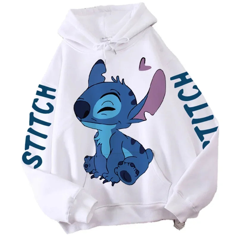 Disney Hoodie Fashion Stitch Angel Monster Letter Cartoon Sweatshirt