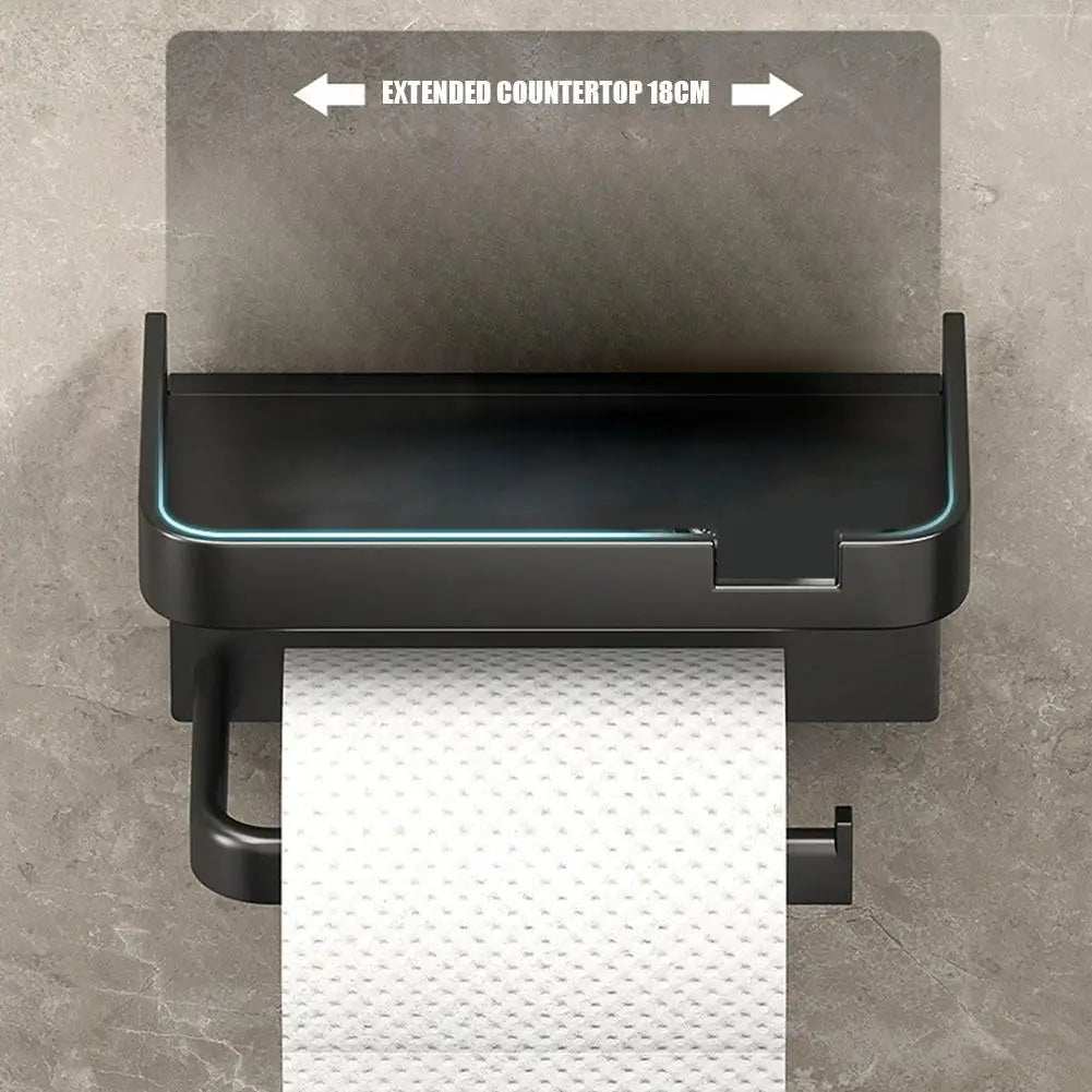 Wall Mounted Toilet Paper Holder Rustproof Thickened Plastic Storage