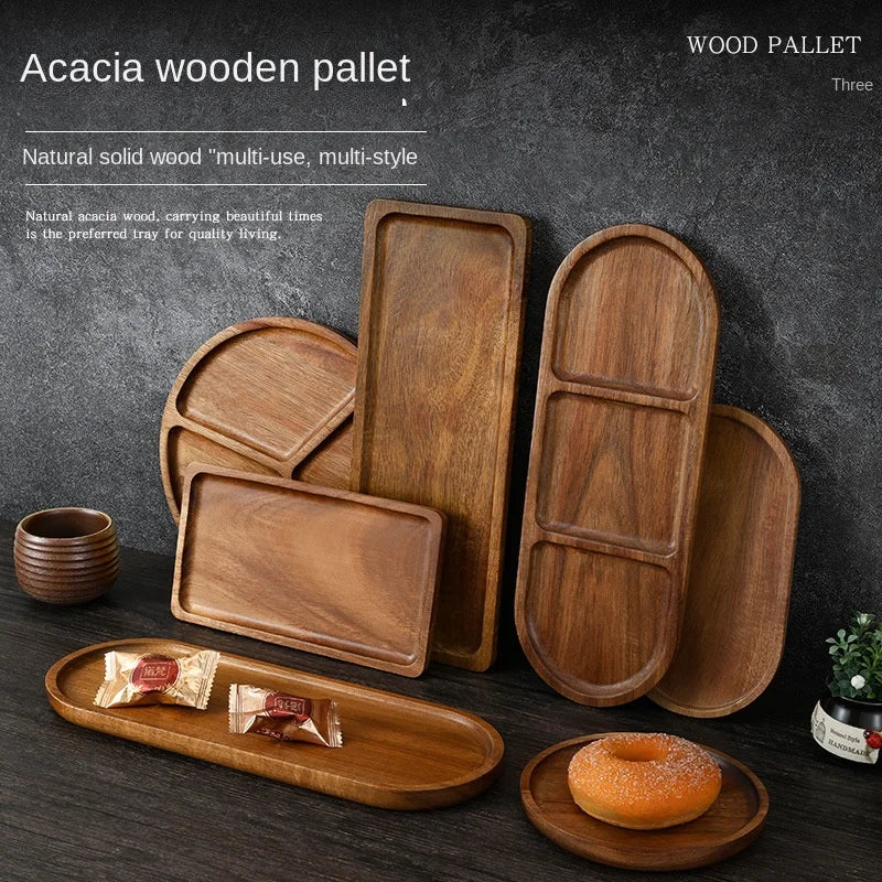 Japanese solid wood fruit plate factory wholesale wooden tray
