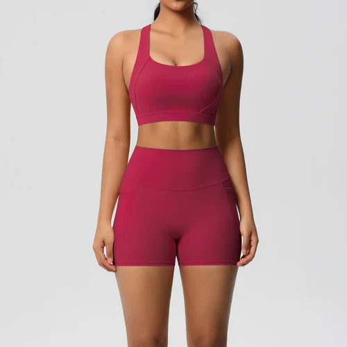 2PCS Sportswear With Pocketed Yoga Set Gym Clothes Yoga Suits For