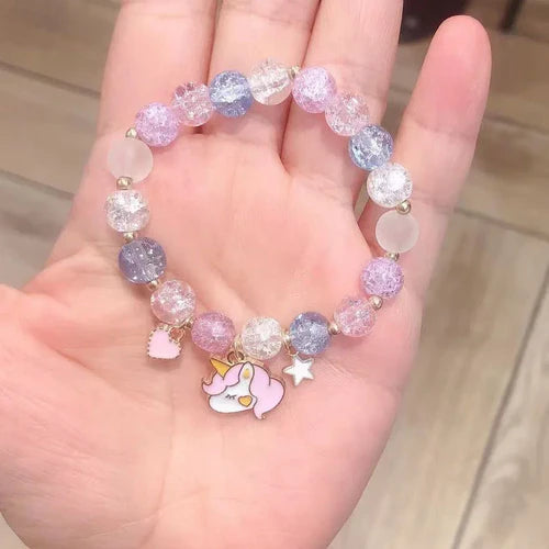 Makersland Sweet Bead Bracelet For Children Women Cute Flower Pendant