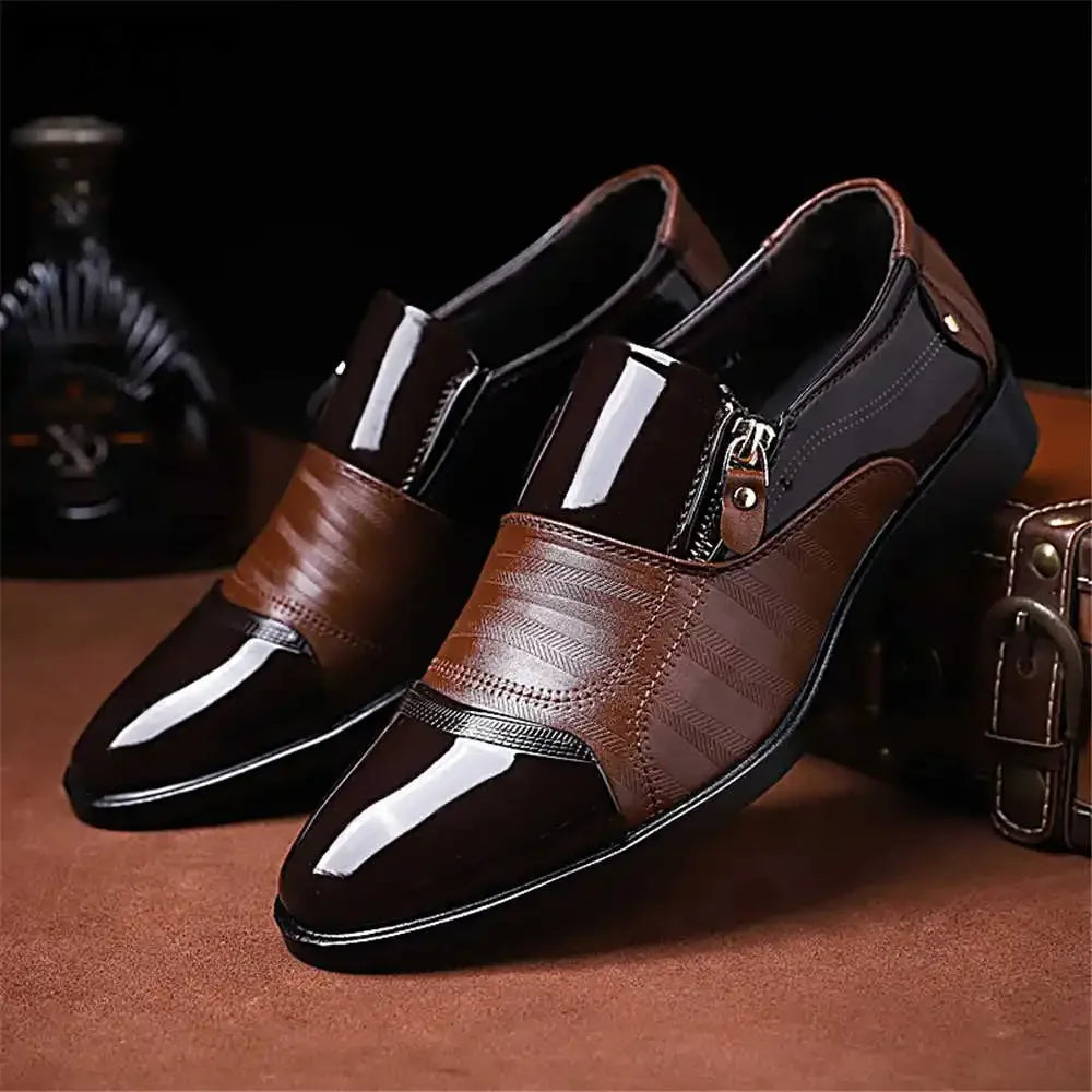 Number 45 Mid-heeled Mens Brown Dress Shoes Men's Sports Shoes Black
