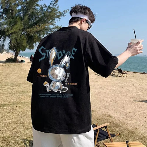 8XL Men Oversize Korean Fashion Loose American Love Puppet Rabbit