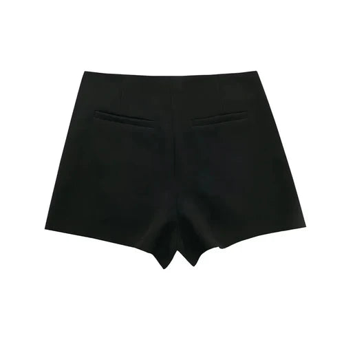 TRAF 2024 Asymmetric Skort For Women Pink Black Mini Skirt Shorts