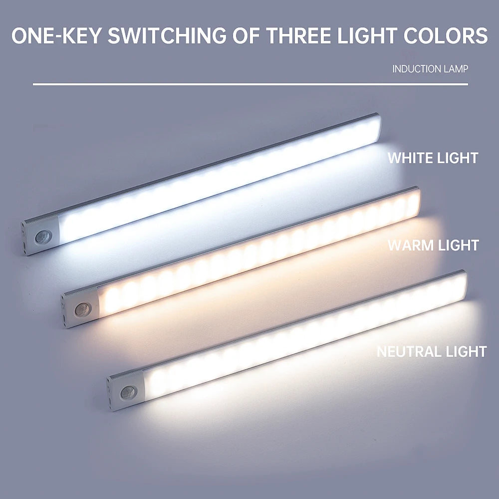 Bedroom Night Light Motion Sensor Lights Wireless USB Under Cabinet