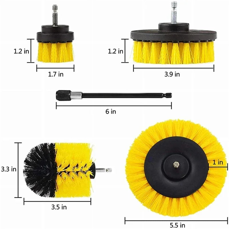 Electric Drill-Brush Head Kit Attachment Power Scrubber Brush For