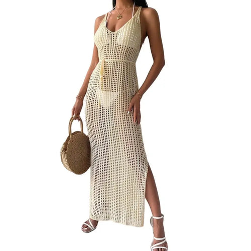 New Sexy S - 3XL Fringe Tassel Knitted Crochet Tunic Beach Cover Up