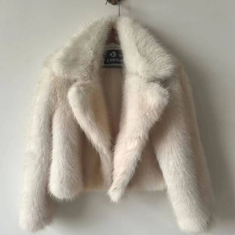 2024 Luxury Brand Autumn Winter Fur Coat Women Short Lazy Wind Fox Fur