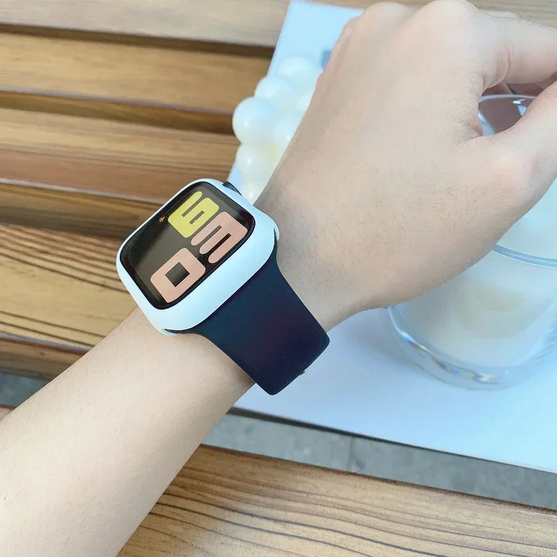 Silicone Band For Apple Watch strap 44mm 45mm 40mm 41mm 42-38mm 45 mm