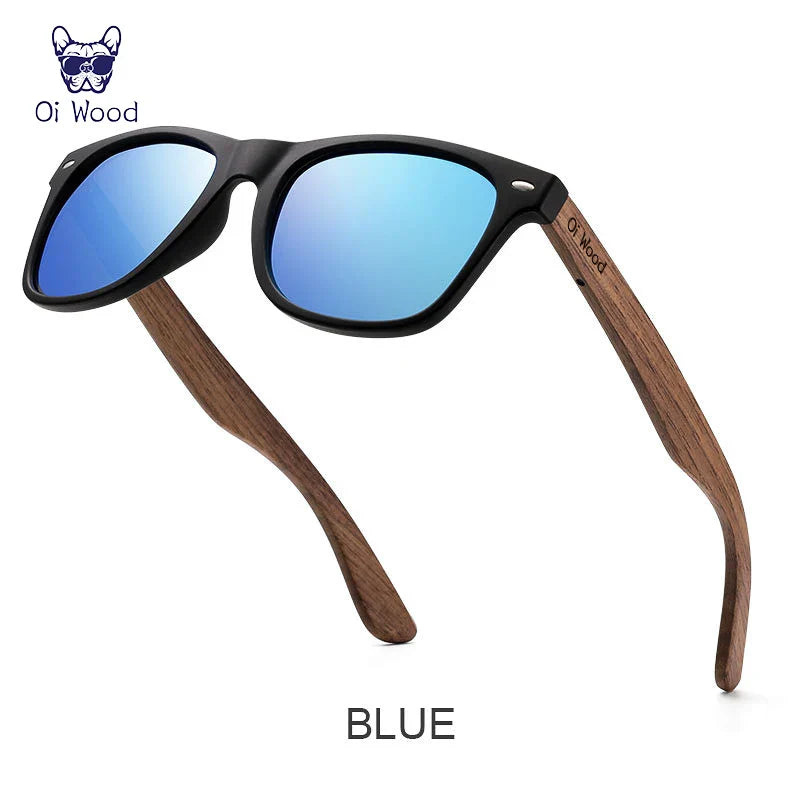 Oi Wood Brand Natural Wooden Sunglasses Men Polarized Fashion Sun