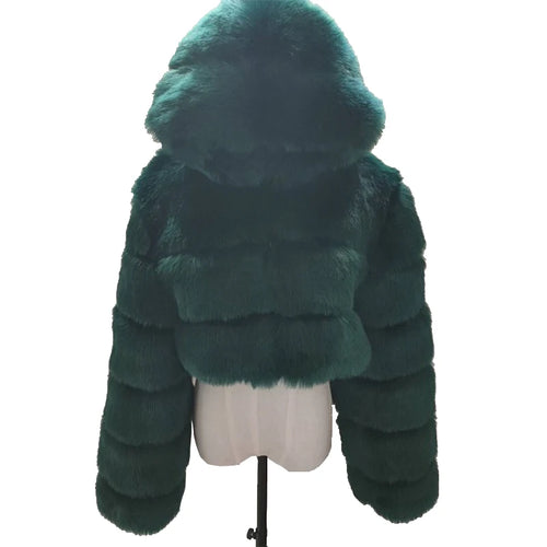 High Quality Furry Cropped Faux Fur Coats and Jackets Women Fluffy Top