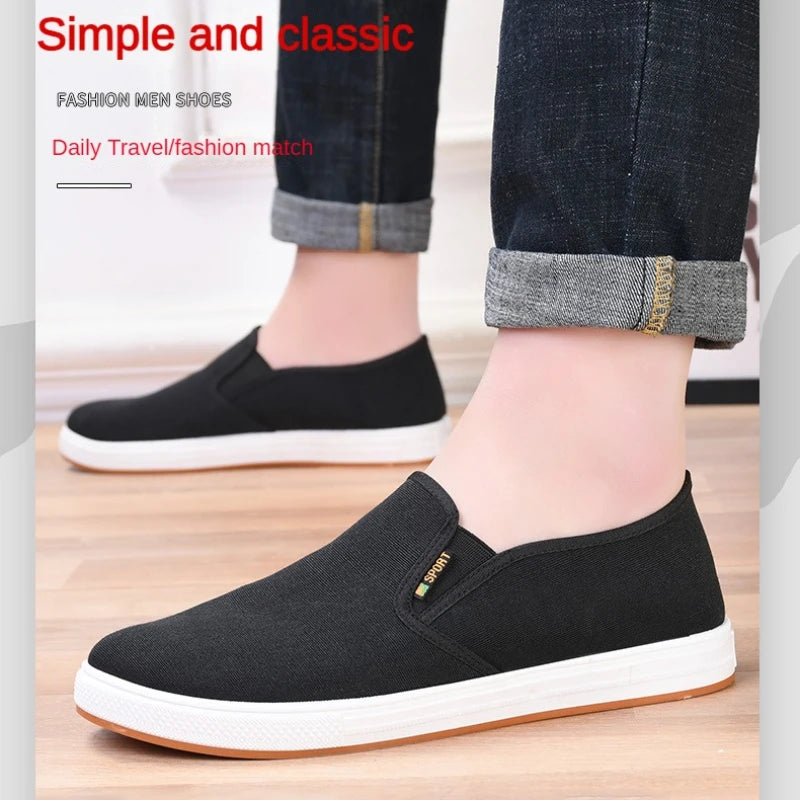 Men Canvas Shoe Casual Sneaker for MenLight Slip-on Vulcanized