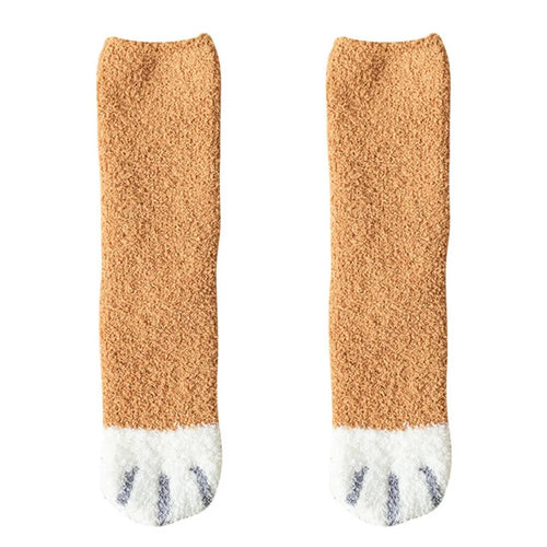 Plush Winter Funny Cute Style Animal Cat Paw Cartoon Pattern Women