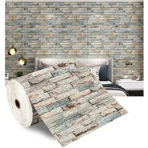 3D Self-Adhesive Wallpaper Continuous Waterproof Brick Wall Stickers