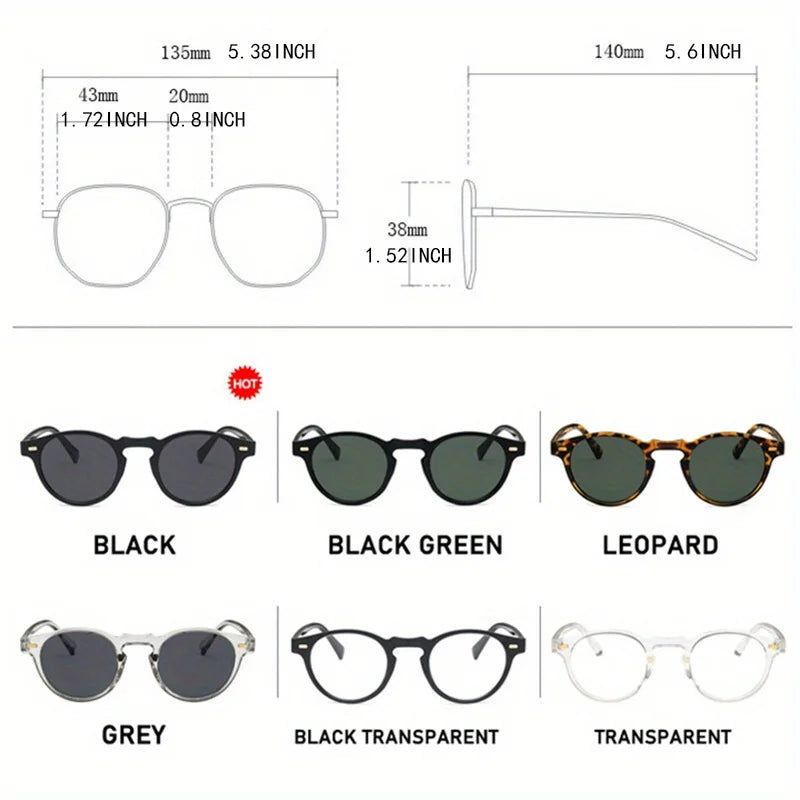 Retro Round Sunglasses Fashion Rice Nail Box Sunglasses For Men And
