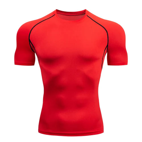 Men Running Compression T-shirt Short Sleeve Sport Tees Gym Fitness