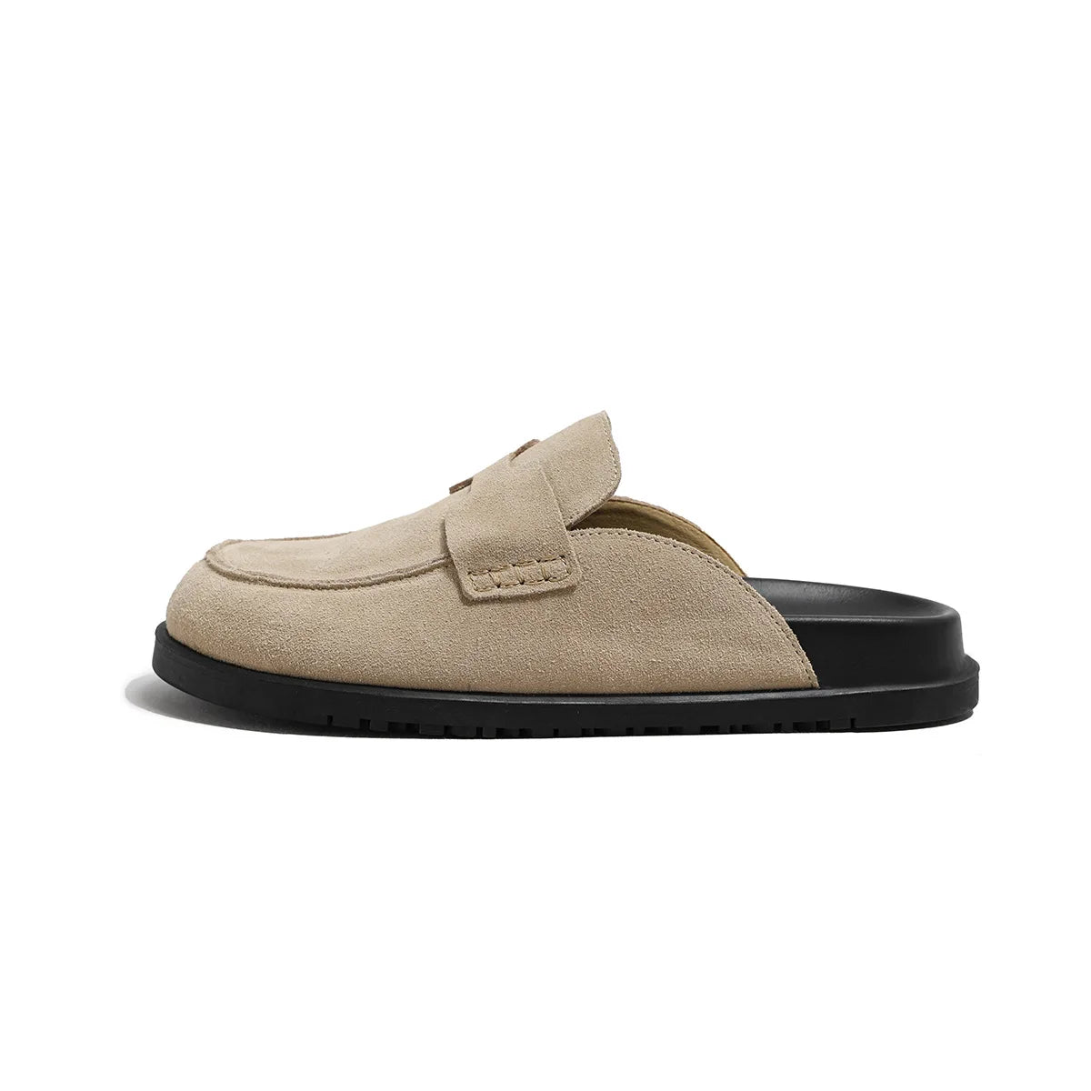 Leather baotou slippers women's half slippers 2024 spring and summer new wear soft bottom thick bottom lazy slippers