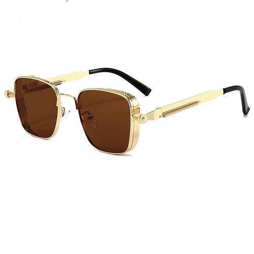 Square Steampunk Spring Leg Sunglasses For Men Women Fashion Classic
