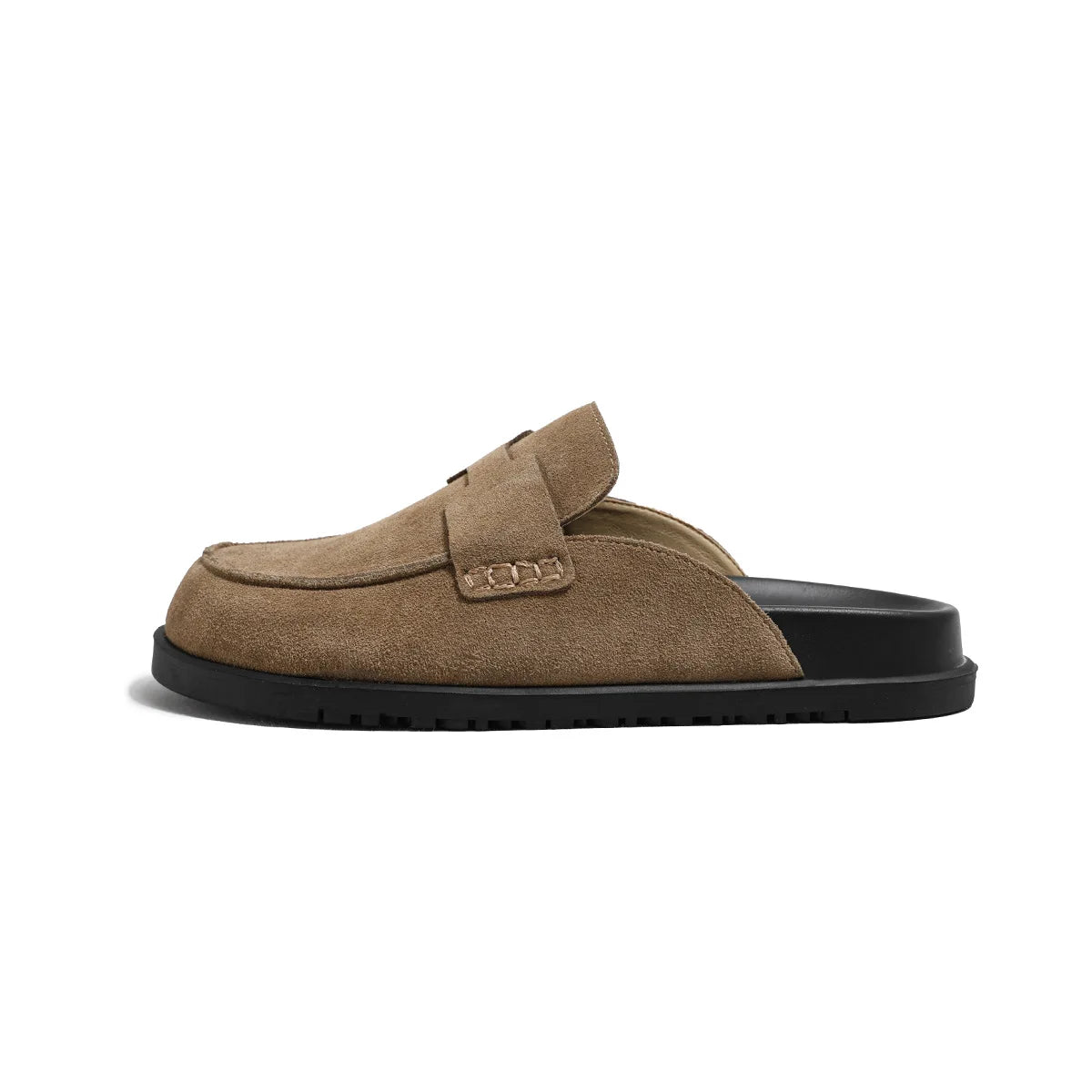 Leather baotou slippers women's half slippers 2024 spring and summer new wear soft bottom thick bottom lazy slippers