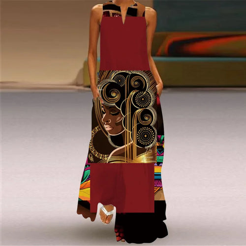 New African Women's Long Dresses Spring/Summer Fashion Bohemian Beach