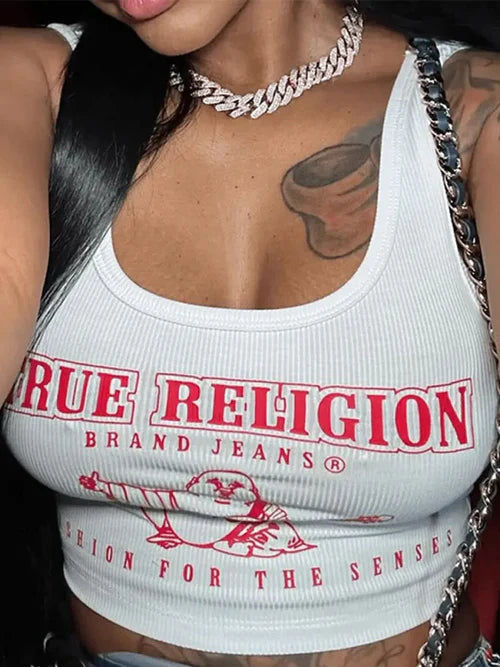 Women's Y2K Cropped Tank Top Sexy Graphic T-Shirt Fashion Printed