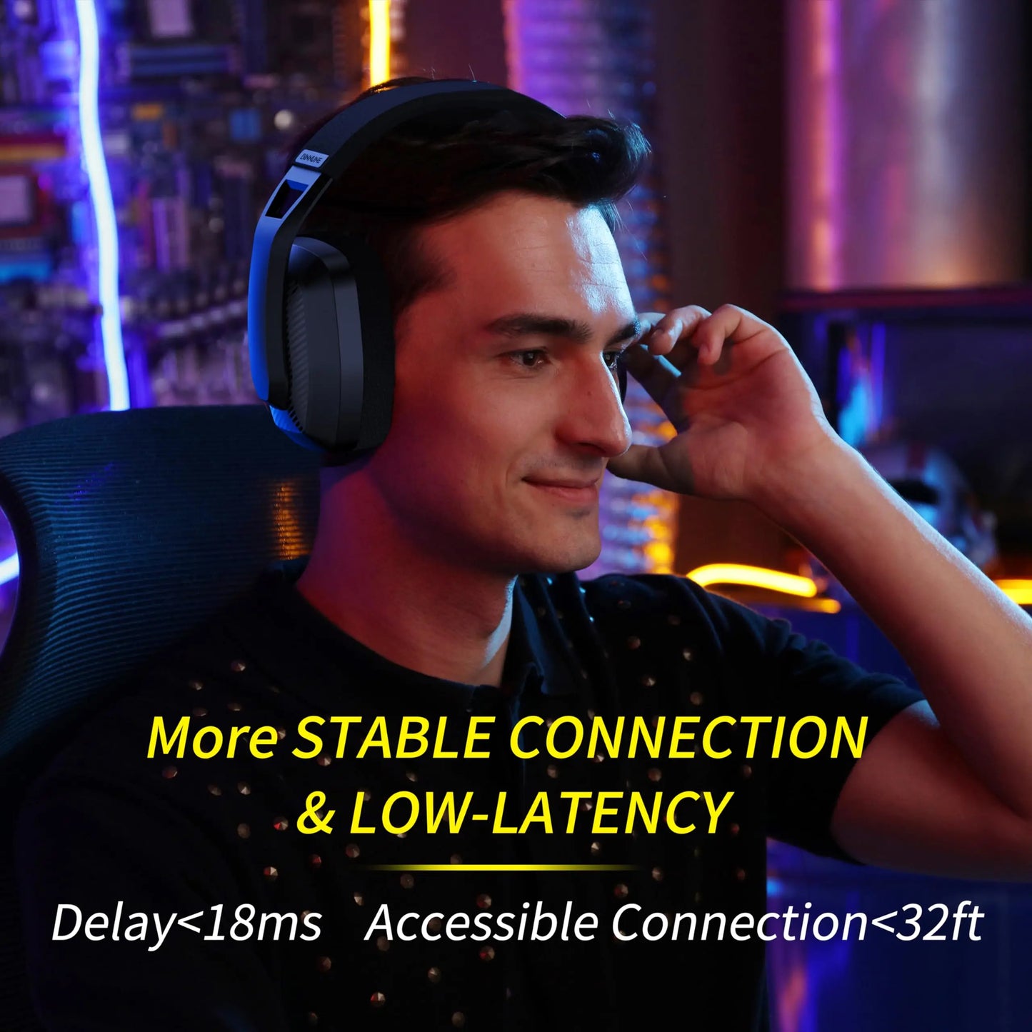 BINNUNE 2.4GHz Wireless Gaming Headset with Mic for PS5 PS4 PC Mac