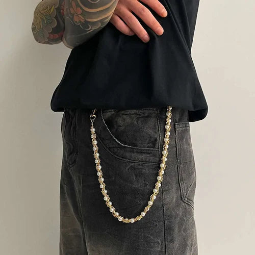 Ingemark Punk Imitation Pearl Trousers Hipster Pant Jean Keychain Ring