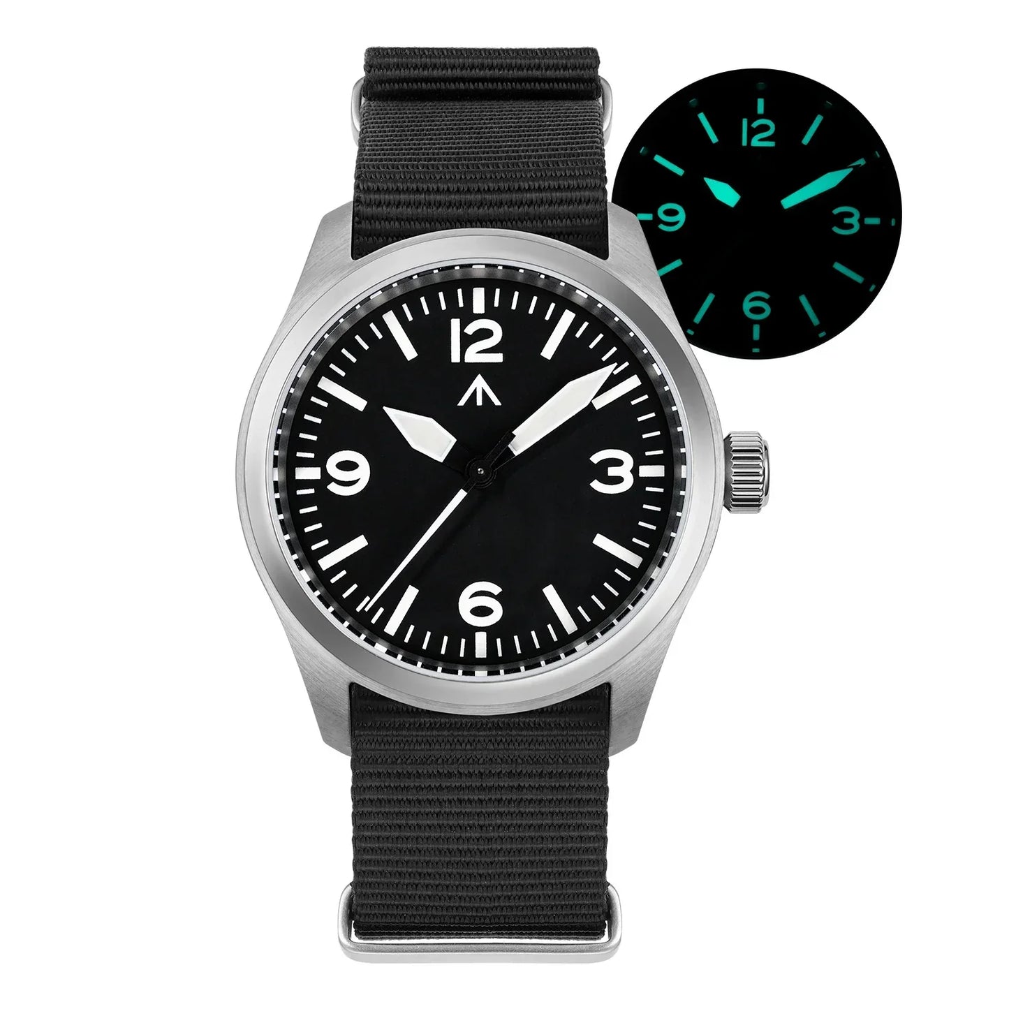 Militado ML08 Vintage Black Watch VH31 Sweep Quartz Wristwatch Ar Sapphire Crystal Luminous C3 BGW9 100 Waterproof Watches Man