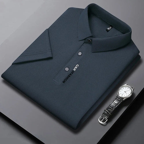 New Men's Short Sleeved Solid Color POLO Shirt Breathable and