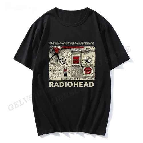 Radiohead T Shirt Men Vintage Classic Tees North America Tour Rock Boy