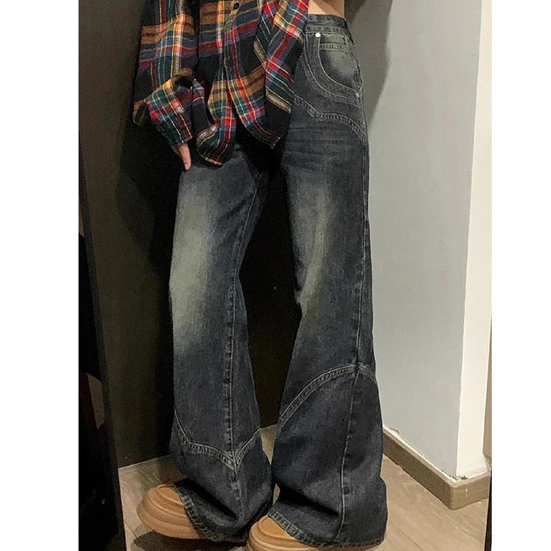 Y2K Spicy Girl Dark Series Wide Leg Jeans Women's New High Street