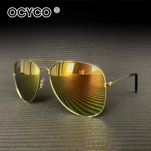 OCYCO Fashion Sunglasses For Men Women Pilot Driving Fishing Metal Sun
