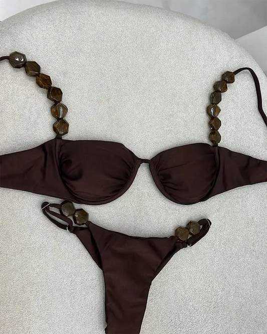 2025 Sexy Bikini Set High Waist Golden Printed Women Swimwear Push Up Bikinis Swimsuit Female Biquini Bathing Suit