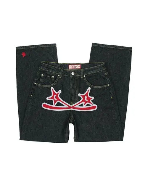 Y2k Men Retro Harajuku Clothing 2023 New Baggy Casual Wide Leg Jeans