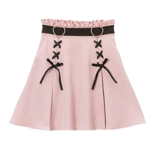 2025 Y2k Aesthetic Harajuku Style Sweet Girl High Waist Mini Bandage