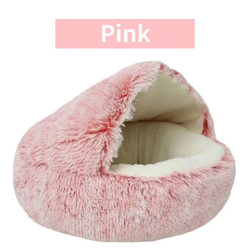 Soft Plush Pet Bed with Cover Round Cat Bed Pet Mattress Warm Cat Dog
