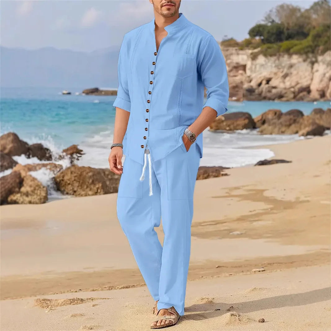 2025 Spring and autumn Cuban style fashion men's shirt trend casual