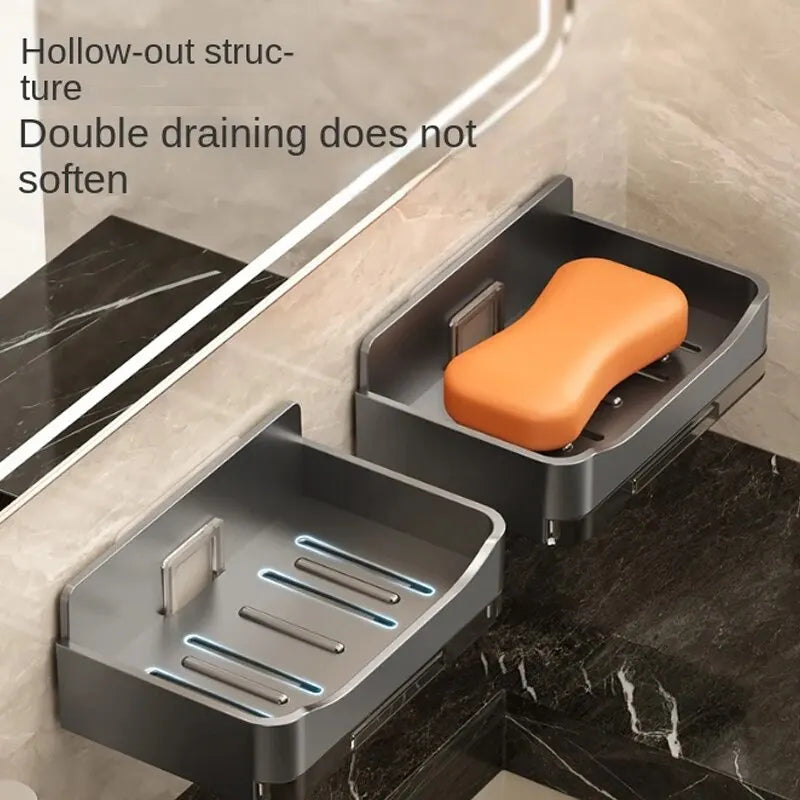 Wall-mounted Drain Soap Box Soap Holder Bathroom Wall Hanging Soap Box