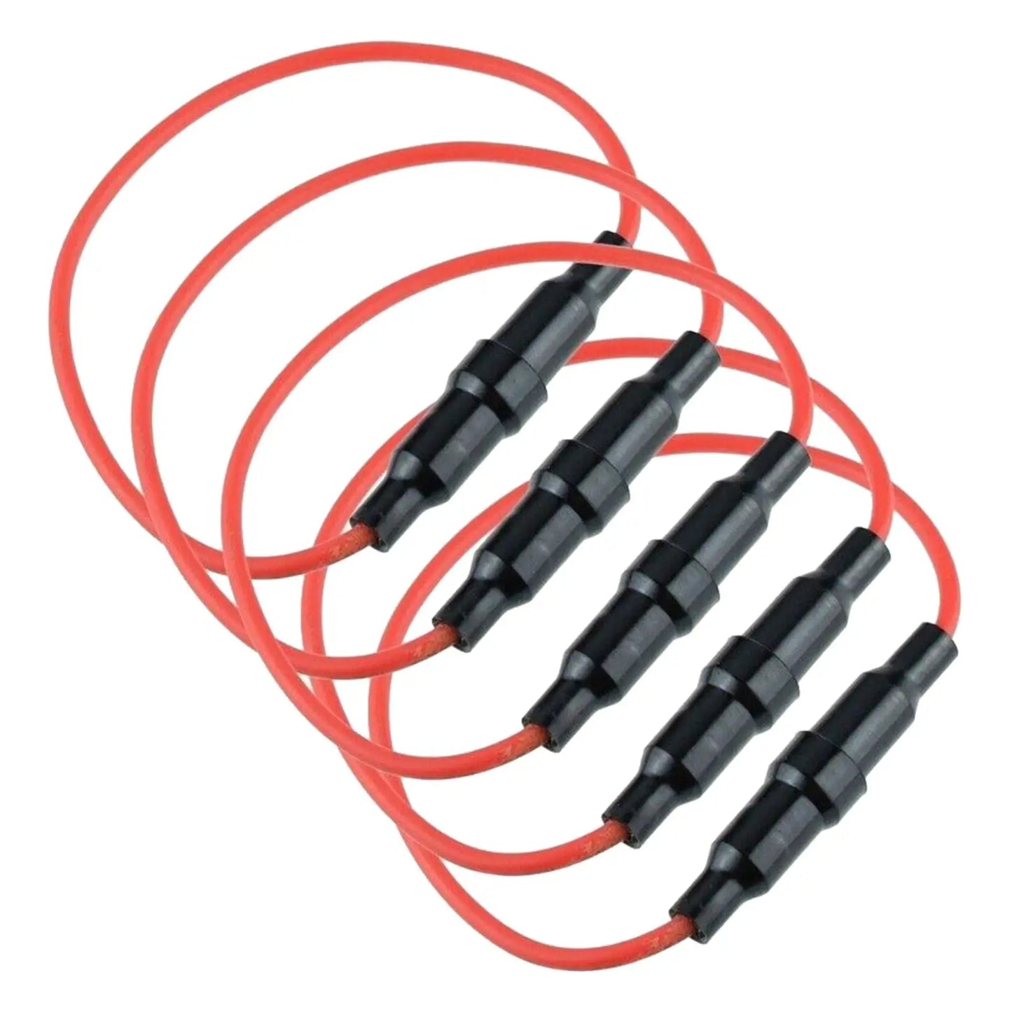 5x Inline Fuse Holder 18 Gauge AWG Wire 10A Weatherproof Protection