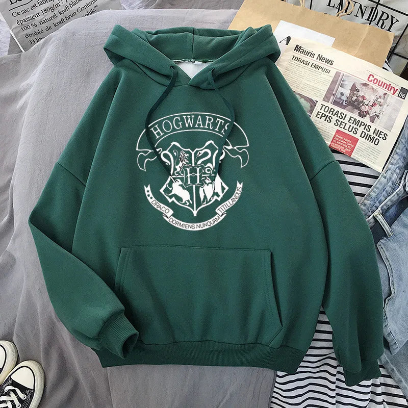 Fashion y2k Hogwarts Printed Hoodies Women Sweatshirt Autumn Winter
