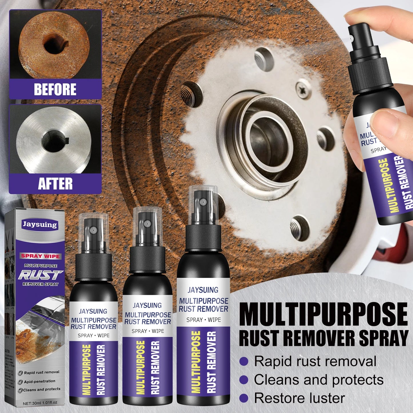 30ML Metal Rust Remover Multifunctional Automotive Wheel Polishing And