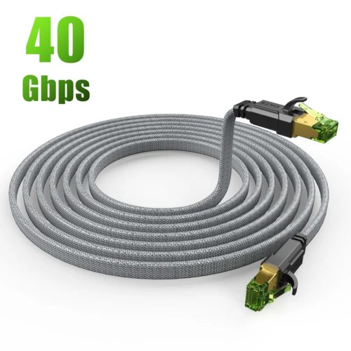 MIZIQIER long CAT 8 Flat Network Internet Cable 40Gbps SFTP RJ45 LAN