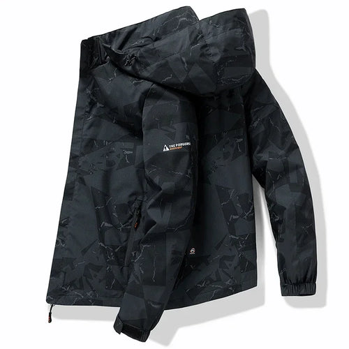 Hooded Hiking Jacket Men Outdoor Bomber Jackets Waterproof Windbreaker